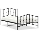 vidaXL fekete fém ágykeret fej- és lábtámlával 100 x 200 cm