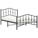 vidaXL fekete fém ágykeret fej- és lábtámlával 100 x 200 cm