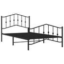 vidaXL fekete fém ágykeret fej- és lábtámlával 100 x 200 cm