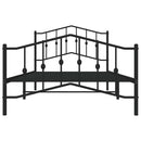 vidaXL fekete fém ágykeret fej- és lábtámlával 100 x 200 cm