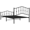vidaXL fekete fém ágykeret fej- és lábtámlával 100 x 200 cm