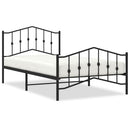 vidaXL fekete fém ágykeret fej- és lábtámlával 107 x 203 cm