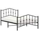 vidaXL fekete fém ágykeret fej- és lábtámlával 107 x 203 cm