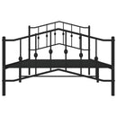 vidaXL fekete fém ágykeret fej- és lábtámlával 107 x 203 cm