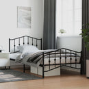 vidaXL fekete fém ágykeret fej- és lábtámlával 107 x 203 cm