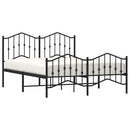 vidaXL fekete fém ágykeret fej- és lábtámlával 135 x 190 cm