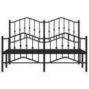 vidaXL fekete fém ágykeret fej- és lábtámlával 135 x 190 cm