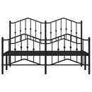 vidaXL fekete fém ágykeret fej- és lábtámlával 150 x 200 cm