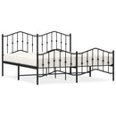 vidaXL fekete fém ágykeret fej- és lábtámlával 183 x 213 cm