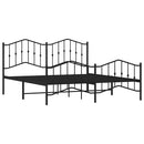 vidaXL fekete fém ágykeret fej- és lábtámlával 183 x 213 cm