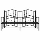vidaXL fekete fém ágykeret fej- és lábtámlával 183 x 213 cm