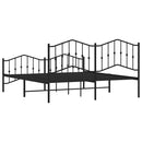 vidaXL fekete fém ágykeret fej- és lábtámlával 183 x 213 cm