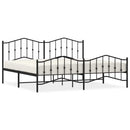 vidaXL fekete fém ágykeret fej- és lábtámlával 193 x 203 cm