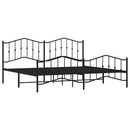 vidaXL fekete fém ágykeret fej- és lábtámlával 193 x 203 cm