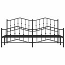 vidaXL fekete fém ágykeret fej- és lábtámlával 193 x 203 cm