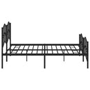 vidaXL fekete fém ágykeret fej- és lábtámlával 193 x 203 cm