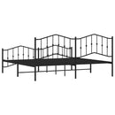 vidaXL fekete fém ágykeret fej- és lábtámlával 193 x 203 cm