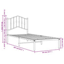 vidaXL fehér fém ágykeret fejtámlával 80x200 cm