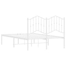 vidaXL fehér fém ágykeret fejtámlával 120x190 cm