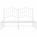 vidaXL fehér fém ágykeret fejtámlával 140 x 190 cm
