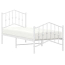 vidaXL fehér fém ágykeret fej- és lábtámlával 75 x 190 cm