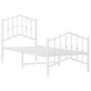 vidaXL fehér fém ágykeret fej- és lábtámlával 75 x 190 cm