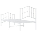 vidaXL fehér fém ágykeret fej- és lábtámlával 75 x 190 cm