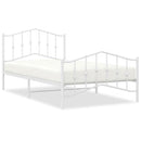 vidaXL fehér fém ágykeret fej- és lábtámlával 100 x 200 cm