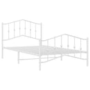 vidaXL fehér fém ágykeret fej- és lábtámlával 100 x 200 cm