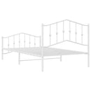 vidaXL fehér fém ágykeret fej- és lábtámlával 100 x 200 cm
