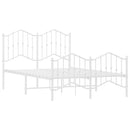 vidaXL fehér fém ágykeret fej- és lábtámlával 120 x 190 cm