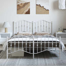 vidaXL fehér fém ágykeret fej- és lábtámlával 135 x 190 cm