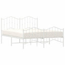 vidaXL fehér fém ágykeret fej- és lábtámlával 135 x 190 cm