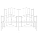 vidaXL fehér fém ágykeret fej- és lábtámlával 135 x 190 cm