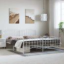 vidaXL fehér fém ágykeret fej- és lábtámlával 193 x 203 cm