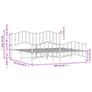 vidaXL fehér fém ágykeret fej- és lábtámlával 200 x 200 cm