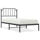 vidaXL fekete fém ágykeret fejtámlával 90 x 200 cm