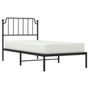 vidaXL fekete fém ágykeret fejtámlával 90 x 200 cm