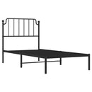 vidaXL fekete fém ágykeret fejtámlával 90 x 200 cm