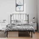 vidaXL fekete fém ágykeret fejtámlával 100 x 190 cm