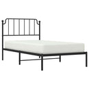 vidaXL fekete fém ágykeret fejtámlával 100 x 190 cm