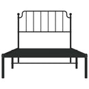 vidaXL fekete fém ágykeret fejtámlával 100 x 190 cm