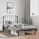 vidaXL fekete fém ágykeret fejtámlával 100 x 190 cm