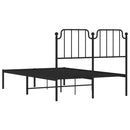 vidaXL fekete fém ágykeret fejtámlával 120 x 190 cm