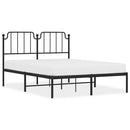 vidaXL fekete fém ágykeret fejtámlával 135 x 190 cm
