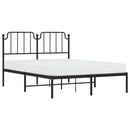 vidaXL fekete fém ágykeret fejtámlával 135 x 190 cm