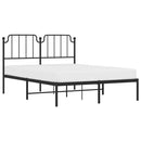 vidaXL fekete fém ágykeret fejtámlával 140 x 190 cm