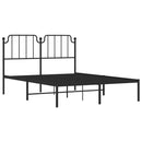 vidaXL fekete fém ágykeret fejtámlával 140 x 190 cm