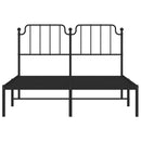 vidaXL fekete fém ágykeret fejtámlával 140 x 190 cm