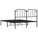 vidaXL fekete fém ágykeret fejtámlával 140 x 190 cm